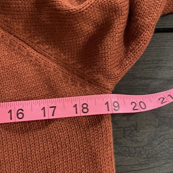 Love Riche Sweater ruffle Autumn colors large rust orange  ruffle sleeve - Picture 6 of 7